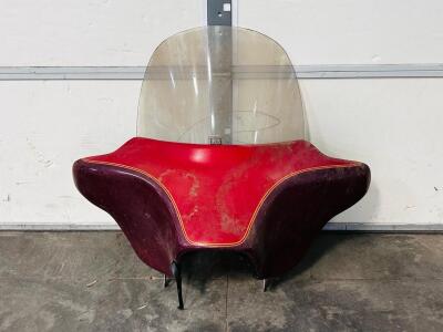 Vintage Harley-Davidson Batwing Fairing with Windshield, Burgundy/Red, 1970s FL/FLH Touring Fit