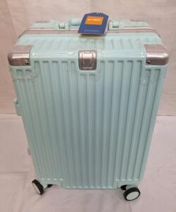 (1) AVERT - Hard Shell Carry-On Luggage, Lightweight Hardside Suitcase W/ 4-Wheel Spinner, USB Charging Port Cup Holder, TSA Lock, No Zipper, Mint Green, 22" x 14" x 9"<br/>