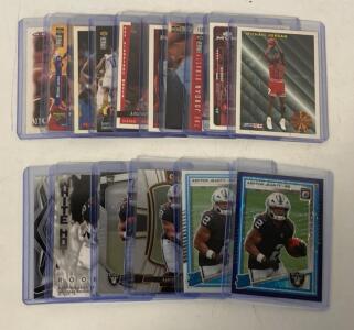 Michael Jordan 10-Card Basketball and Ashton Jeanty 6-Card Rookie Raiders Football Card Lot
