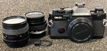 Olympus OM-2S Program 35mm SLR Camera with Zuiko 50mm f1.8 & 28mm f2.8 Lenses, Serial 231972