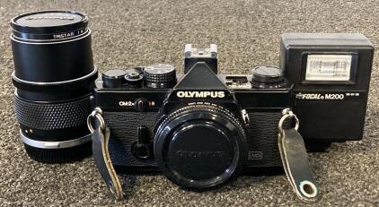 Olympus OM-2N 35mm SLR Camera, Zuiko 135mm f/3.5 Lens, Tristar 1A, Focal M200 Flash, OM Mount