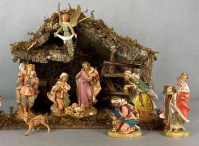 Fontanini 90th Anniversary Nativity Set, 11 Pieces, 5" Figures, Original Box, 1998, Italy