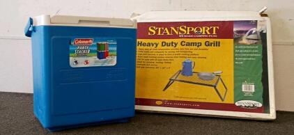 Stansport Heavy Duty Camp Grill, Folding Steel Mesh, 24"x16"x9", 20 lb Capacity