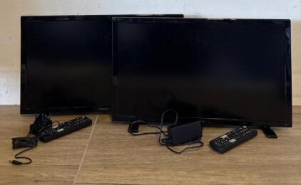 (2) Insignia 24-inch LED TV (model NS-24D420NA16).