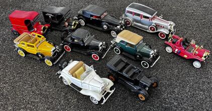 Set of Vintage Diecast Classic Cars, Police & Fire Editions, 1910s-1930s Replica, 1:24/1:32 Scale