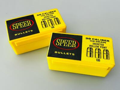 Speer .38 Caliber 158gr Jacketed Hollow Point Bullets No. 4211, 2 Boxes of 100 (Reloading)