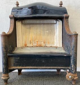 Humphrey Radiantfire No. 20 Antique Gas Heater, Ornate Cast Iron, c. 1920s, Rear Vent