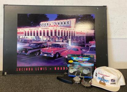 Star Trek Micro Machines Generations Set, Enterprise Models, Lucinda Lewis Poster, Cap, Pins