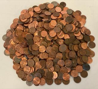 Assorted Buffalo Nickels, Lincoln Pennies, Canadian Coin Lot in Southwestern Pottery Jar W/Lid