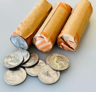 Mixed Date Washington Quarters, 3 $10 Rolls + Loose, 1965&ndash;1982, Bicentennial, Circulated
