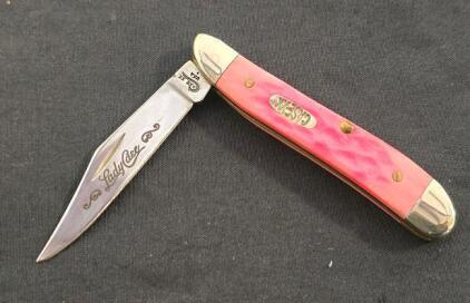 Case XX Lady Case 6120 Pink Jigged Bone Pocket Knife, Clip Point Blade, USA