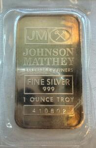 Johnson Matthey Fine Silver .999 1 Ounce Troy