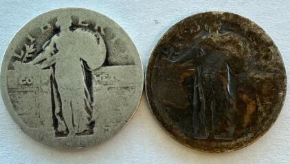 (2) Liberty Quarter Dollars