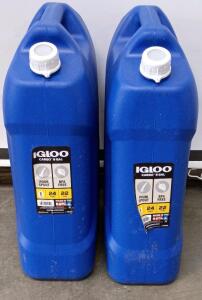 (2) Igloo Cargo 6 Gallon Water Containers, BPA-Free, Pour Spout, Blue, USA Made, Molded Handle