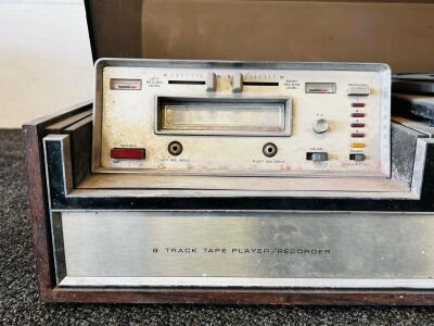 Zenith F594W Solid State Stereo Console: Turntable, 8-Track Recorder, AM/FM, Quad Output, S/N 107L202 (Unable To Test Requires Rewiring)