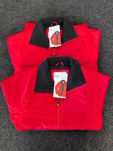 (2) WearGuard 3-Season Pro-Fit Jackets XS Red Water Repellent Fleece Lined Style 82401 RN#64288