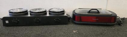 Like New!!! Kenmore 3-Pot Slow Cooker Buffet Server & PowerXL Smokeless Grill