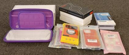 (3) belle&birdie Protective Shell Carrying Case For Nintendo OLED Switch, 10IN1 Accessories Bundle, (6) I Phone Cases (14-16), (4) Samsung Galaxy S24 Cases, Pixel 6 and 9/9Pro Cases