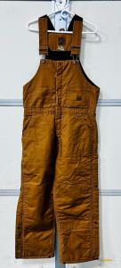 Berne B415BD Insulated Bib Overalls, Medium Short 40-42, Brown, Quilted Lining, Double Knee