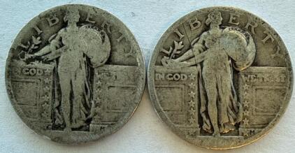 (2) Liberty Quarter Dollars