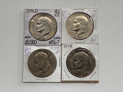 (4) Eisenhower Dollars
