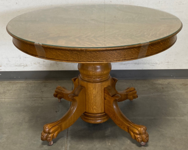 Round Dining Table With Glass Top - 44.5&rdquo; Diameter by 31&rdquo; Height