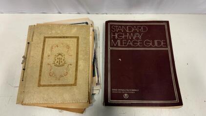 (1) Vintage 1978 Standard Highway Mile Guide (1) Vintage Scrap Book