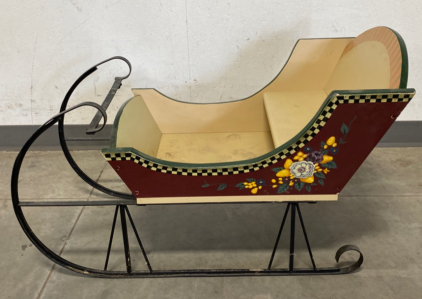 Wood and Metal Sled - 33&rdquo;x 18.5&rdquo;x 22&rdquo;