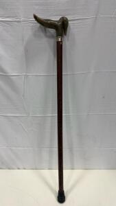 Vintage 32&rdquo; Wooden Walking Stick With Duck Top