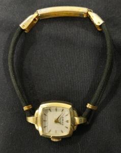 Vintage Lady's OMEGA Wristwatch in 14K Yellow GF Case w/Cord Bracelet