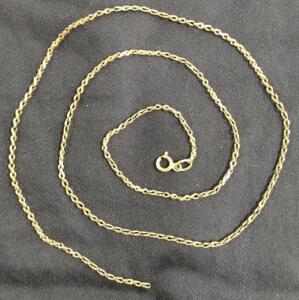 21" 14K Gold Twisted Paperclip Chain Link Necklace