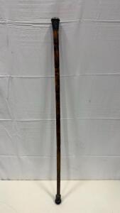 Vintage 32&rdquo; Wooden Walking Stick With Sliver-Like Top