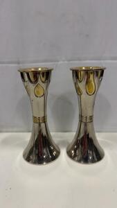 Rite Lite 5.75" Tree of Life Sabbath Candle Stick Set - Silver/Brass