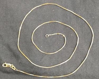 17" 14K XL Gold Micro Box Chain Link Necklace