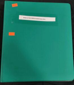 (Green) Binder of 1970 Topps Football Cards (130+)-"Len Dawson" Chiefs, "Dave Lloyd" Eagles, "Jim Shorter" Steelers, & Much More!