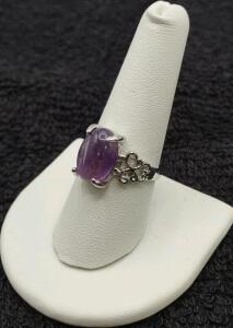 Size 8&frac12; Natural Purple Amethyst Ring