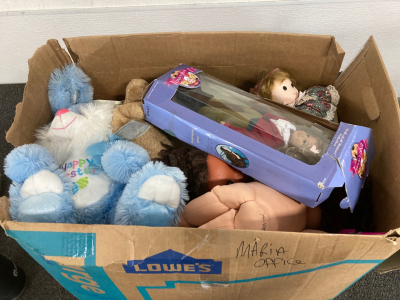 Box Of Dolls And Other Items