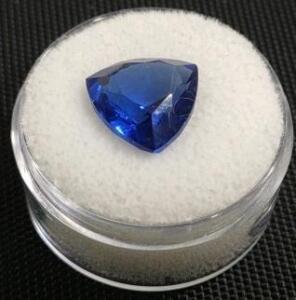 8.75ct. Natural Trillion Cut Faceted Blue Sapphire Gemstone