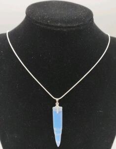 Opal Gemstone Bullet Shaped 11&frac12;" .925 Necklace