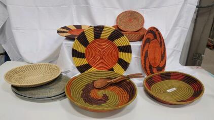 (10) Assorted Woven Baskets
