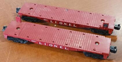 Vintage Model Train - (2) Lionel #6807/#6809 Flat Cars