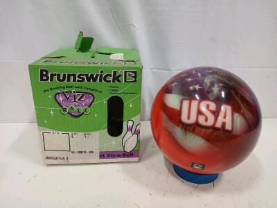 Brunswick Viz-a-Ball USA Flag Design Bowling Ball, 8 lbs