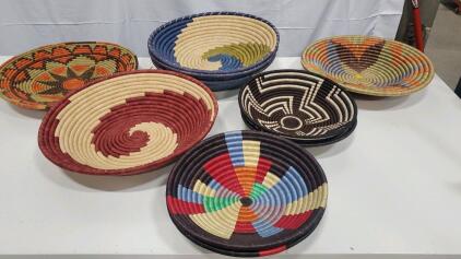 (10) Hand Woven Baskets From Haiti