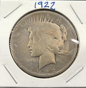 1922 Peace Silver Dollar, 90% Silver, Circulated US Coin, Lady Liberty & Eagle Design