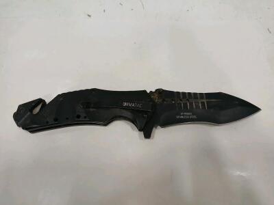 Evatac Drop Point ET RKBLK Tactical Folding Knife