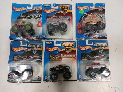 (6) Vintage Hot Wheels Monster Jam Collectables Including Vette King And Mudsa