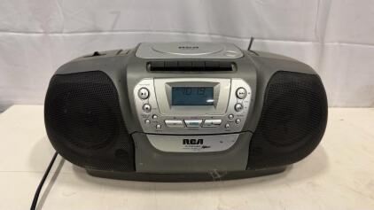 RCA RP-7987 Portable CD Cassette Boombox, AM/FM Radio, Bass Boost, LCD Display, AC/Battery