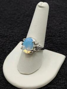 Size 9 Natural Opal Gemstone Ring