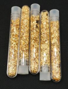 (5) Bottles of Gold Flake/Leaf Gold