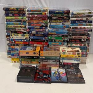 Approx(75+) Assorted Vintage VHS Tapes Including Scooby Doo And Pinocchio